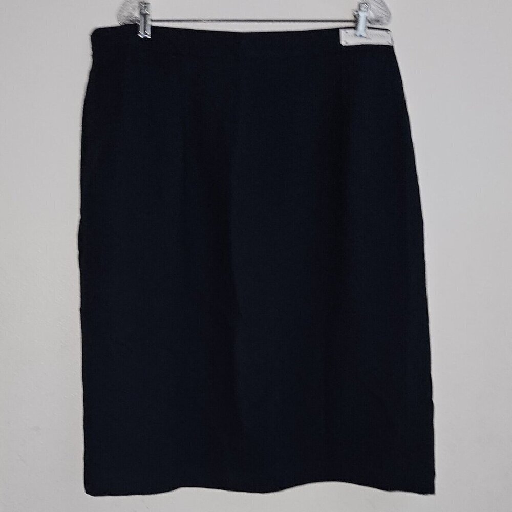 NEW Valerie Stevens Skirt Navy Blue Midi Lined Plus Size 24W
